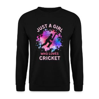 Women Cricket Girl - Unisex Sweatshirt - black - Front - Alina (178cm) & Michal (187cm)