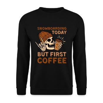 Coffee Snowboarding skeleton - Unisex Sweatshirt - black - Front - Alina (178cm) & Michal (187cm)