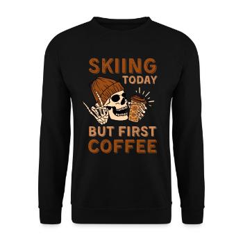 Coffee Skiing skeleton - Unisex Sweatshirt - black - Front - Alina (178cm) & Michal (187cm)