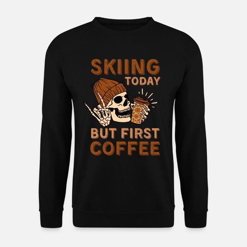 Coffee Skiing skeleton - Unisex Sweatshirt - black