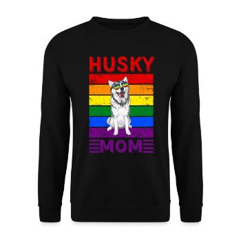 Husky Mom LGBTQ - Unisex Pullover - Schwarz - Vorne - Alina (178cm) & Michal (187cm)