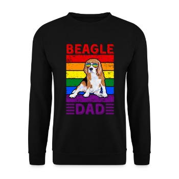 Beagle Dad LGBTQ - Unisex Sweatshirt - black - Front - Alina (178cm) & Michal (187cm)