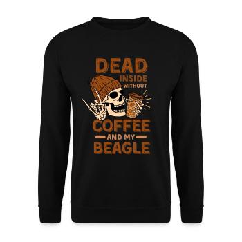 Coffee Beagle lover - Unisex Sweatshirt - black - Front - Alina (178cm) & Michal (187cm)