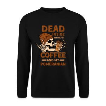 Kaffee Zwergspitz Hundeliebhaber - Unisex Pullover - Schwarz - Vorne - Alina (178cm) & Michal (187cm)
