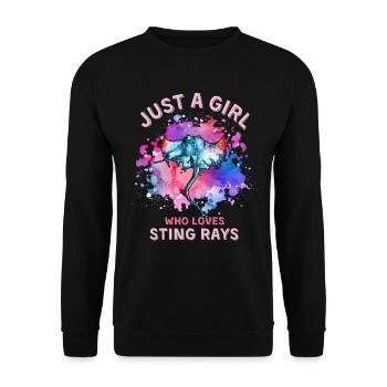 Just a girl who loves Sting-rays - Unisex Sweatshirt - black - Front - Alina (178cm) & Michal (187cm)