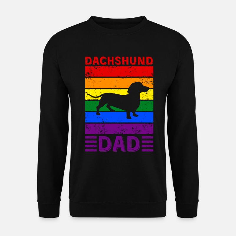 Dackel Vater LGBTQ Regenbogenflagge - Unisex Pullover - Schwarz