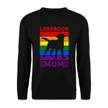 Labrador Mom LGBTQ Regenbogenflagge - Unisex Pullover - Schwarz - Vorne - Alina (178cm) & Michal (187cm)