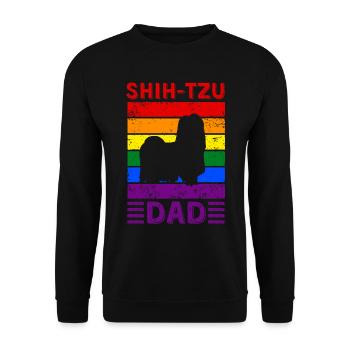Shih-tzu Dad LGBTQ Regenbogenflagge - Unisex Pullover - Schwarz - Vorne - Alina (178cm) & Michal (187cm)