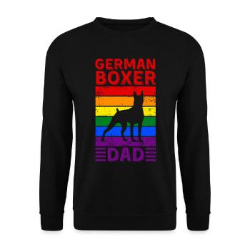 German-boxer Dad LGBTQ Rainbow Flag - Unisex Sweatshirt - black - Front - Alina (178cm) & Michal (187cm)