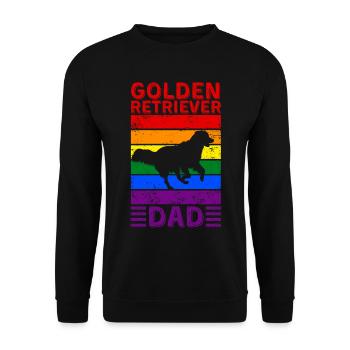 Golden-retriever Dad LGBTQ Rainbow Flag - Unisex Sweatshirt - black - Front - Alina (178cm) & Michal (187cm)