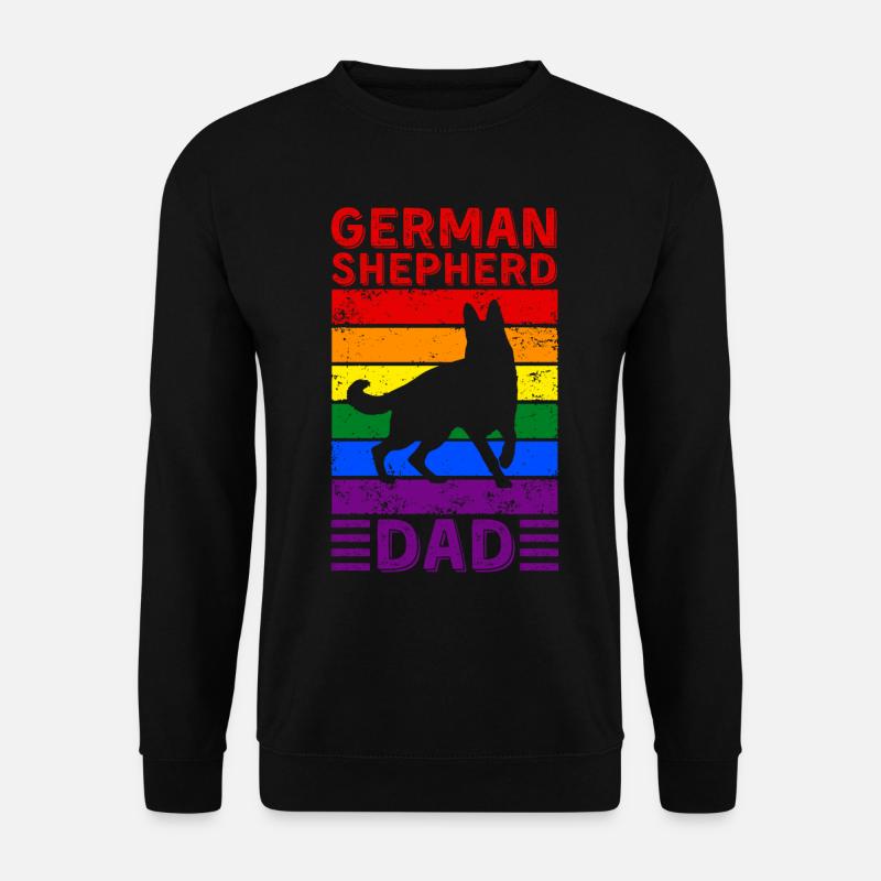 German-shepherd Dad LGBTQ Rainbow Flag - Unisex Sweatshirt - black