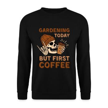 Coffee Gardening skeleton - Unisex Sweatshirt - black - Front - Alina (178cm) & Michal (187cm)