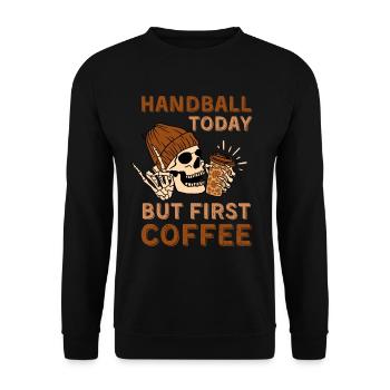 Coffee Handball skeleton - Unisex Sweatshirt - black - Front - Alina (178cm) & Michal (187cm)