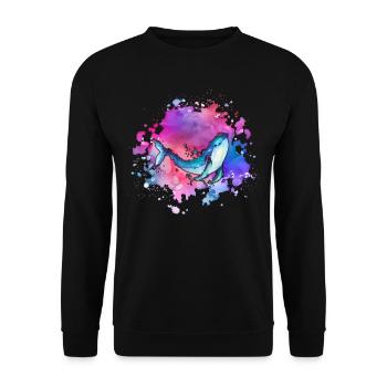 Journée de la terre pour la baleine - journée de l’océan - Sweat-shirt Unisexe - noir - Devant - Alina (178cm) & Michal (187cm)