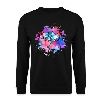 Sting-ray earth-day ocean-day - Sweat-shirt Unisexe - noir - Devant - Alina (178cm) & Michal (187cm)