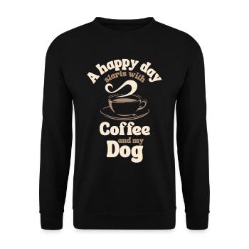 Coffee Dog lover - Unisex Sweatshirt - black - Front - Alina (178cm) & Michal (187cm)