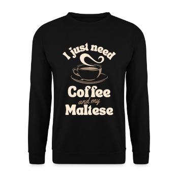 Amateur de café maltais - Sweat-shirt Unisexe - noir - Devant - Alina (178cm) & Michal (187cm)