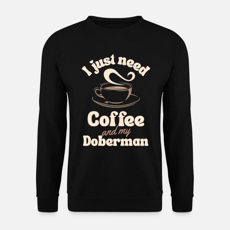 Coffee Doberman lover - Unisex Sweatshirt - black