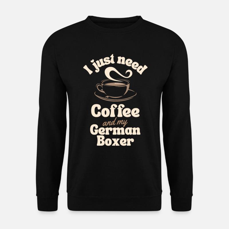 Coffee German-boxer lover - Unisex Sweatshirt - black
