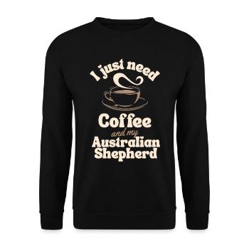 Coffee Australian-shepherd lover - Unisex Sweatshirt - black - Front - Alina (178cm) & Michal (187cm)