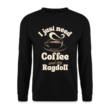 Kaffee Ragdoll Liebhaber - Unisex Pullover - Schwarz - Vorne - Alina (178cm) & Michal (187cm)