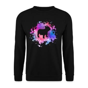 Liebhaber der französischen Bulldogge - Unisex Pullover - Schwarz - Vorne - Alina (178cm) & Michal (187cm)