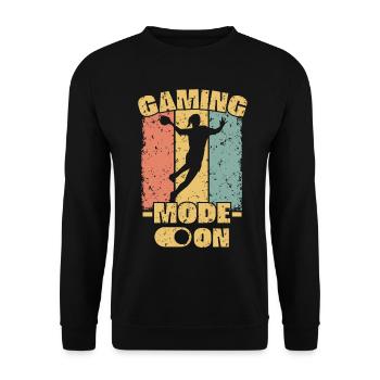 Frauenhandball retro Handball Muttertag - Unisex Pullover - Schwarz - Vorne - Alina (178cm) & Michal (187cm)