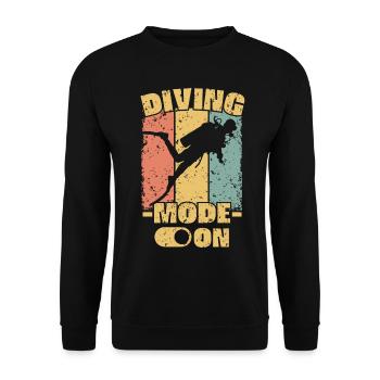 Tauchen retro - Unisex Pullover - Schwarz - Vorne - Alina (178cm) & Michal (187cm)