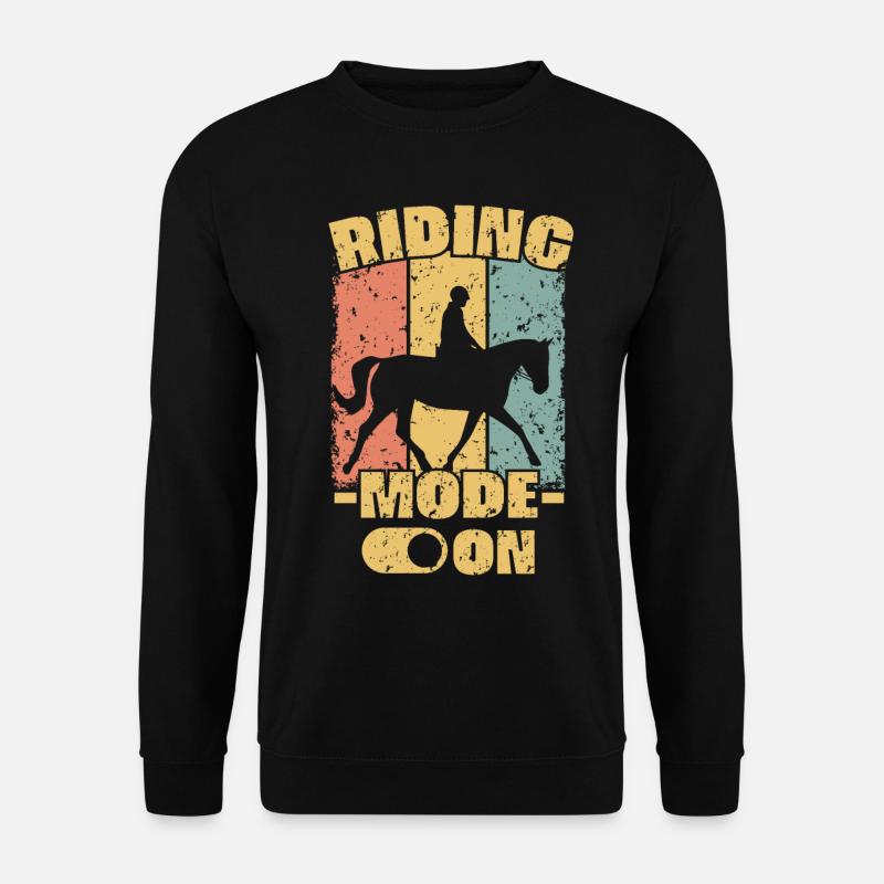 Reiten Retro - Unisex Pullover - Schwarz
