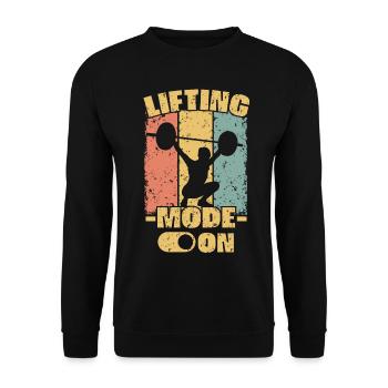 Frauen Gewichtheben retro - Unisex Pullover - Schwarz - Vorne - Alina (178cm) & Michal (187cm)