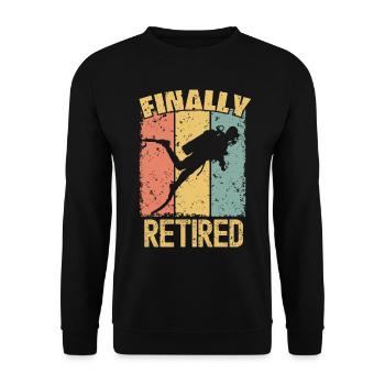 Plongée retraite rétro - Sweat-shirt Unisexe - noir - Devant - Alina (178cm) & Michal (187cm)