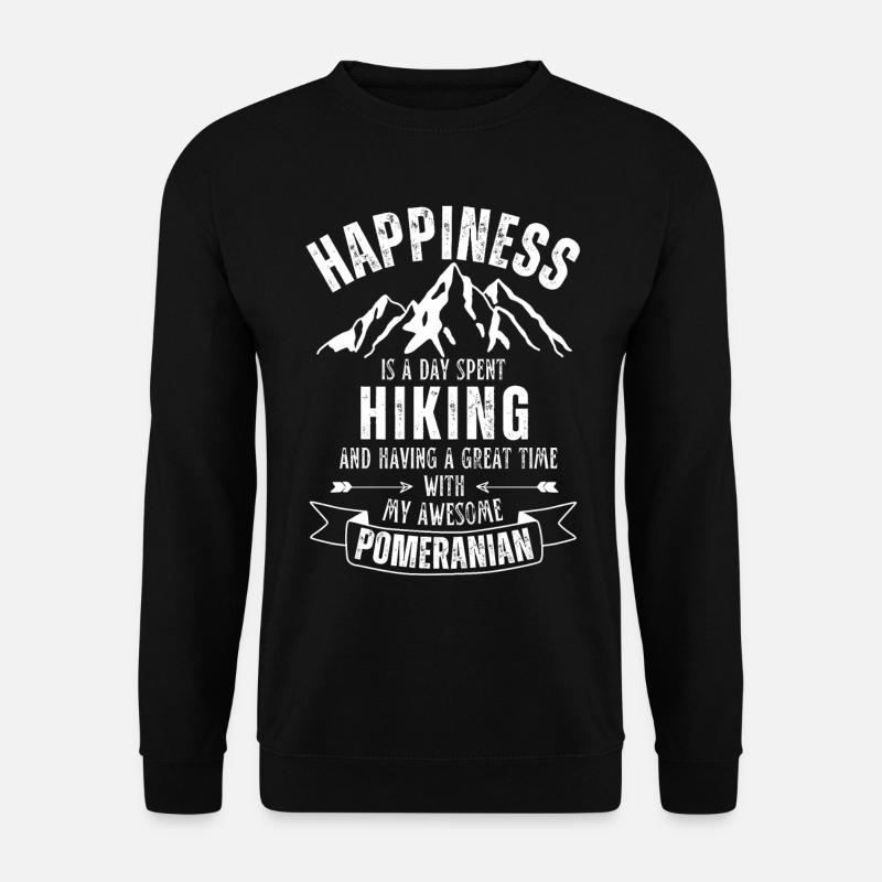 Wandern mit Zwergspitz Pomeranian - Unisex Pullover - Schwarz