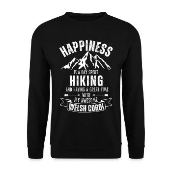 Hiking and Corgi lover - Unisex Sweatshirt - black - Front - Alina (178cm) & Michal (187cm)