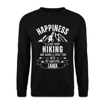 Hiking and Laika lover - Unisex Sweatshirt - black - Front - Alina (178cm) & Michal (187cm)