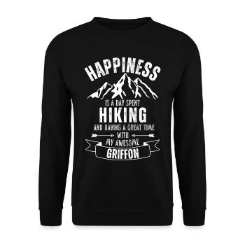 Hiking and Griffon lover - Unisex Sweatshirt - black - Front - Alina (178cm) & Michal (187cm)