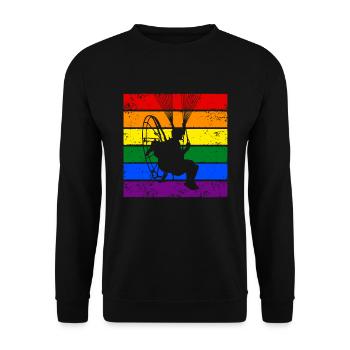 Paramoteur LGBTQ - Sweat-shirt Unisexe - noir - Devant - Alina (178cm) & Michal (187cm)