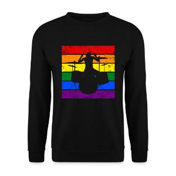 Tambour LGBTQ - Sweat-shirt Unisexe - noir - Devant - Alina (178cm) & Michal (187cm)