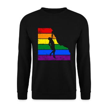Klettern LGBTQ-Klettern - Unisex Pullover - Schwarz - Vorne - Alina (178cm) & Michal (187cm)