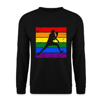 Tischtennis LGBTQ - Unisex Pullover - Schwarz - Vorne - Alina (178cm) & Michal (187cm)