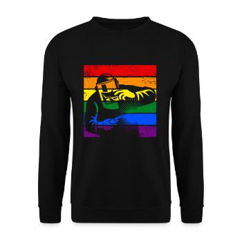 Schweißen LGBTQ - Unisex Pullover - Schwarz - Vorne - Alina (178cm) & Michal (187cm)