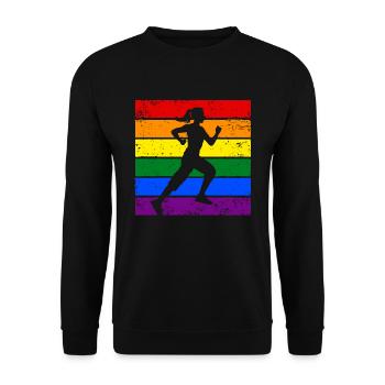LGBTQ betreiben - Unisex Pullover - Schwarz - Vorne - Alina (178cm) & Michal (187cm)