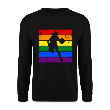 Basketball LGBTQ - Unisex Pullover - Schwarz - Vorne - Alina (178cm) & Michal (187cm)