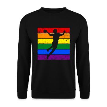 Handball LGBTQ Frauenhandball - Unisex Pullover - Schwarz - Vorne - Alina (178cm) & Michal (187cm)