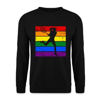 Frauen Tennis LGBTQ - Unisex Pullover - Schwarz - Vorne - Alina (178cm) & Michal (187cm)