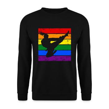 Frauen Taekwondo LGBTQ - Unisex Pullover - Schwarz - Vorne - Alina (178cm) & Michal (187cm)