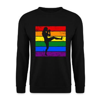 Frauen Kickboxen LGBTQ - Unisex Pullover - Schwarz - Vorne - Alina (178cm) & Michal (187cm)