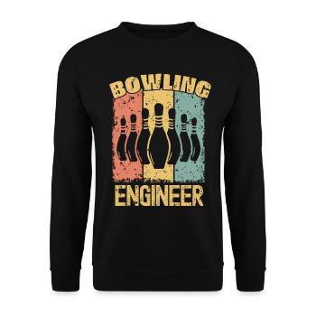 Ingénieur Bowling rétro - Sweat-shirt Unisexe - noir - Devant - Alina (178cm) & Michal (187cm)