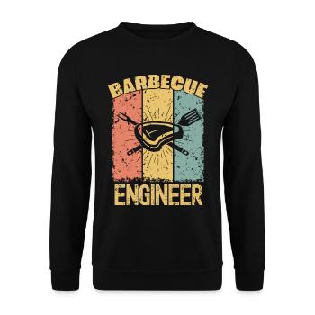 Ingénieur barbecue rétro - Sweat-shirt Unisexe - noir - Devant - Alina (178cm) & Michal (187cm)