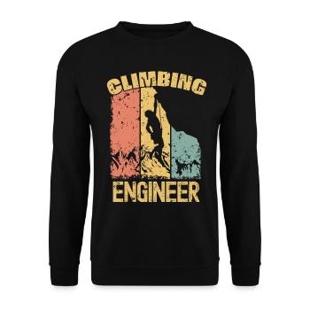 Ingénieur grimpeur rétro - Sweat-shirt Unisexe - noir - Devant - Alina (178cm) & Michal (187cm)
