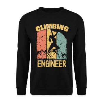Ingénieur grimpeur rétro - Sweat-shirt Unisexe - noir - Devant - Alina (178cm) & Michal (187cm)